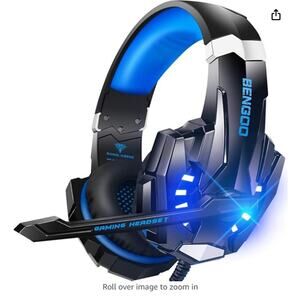 Gaming Headset PS4 PC Xbox1 PS5 X|S, Noise Cancel Mic, LED, 7.1 Surround Sound
